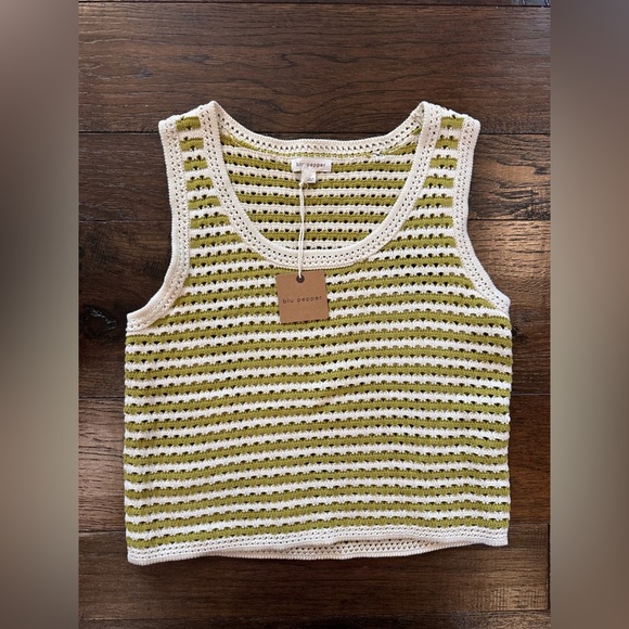 Jolt Cream/ Charteuse Sweater Vest- size Large - Picture 1 of 4